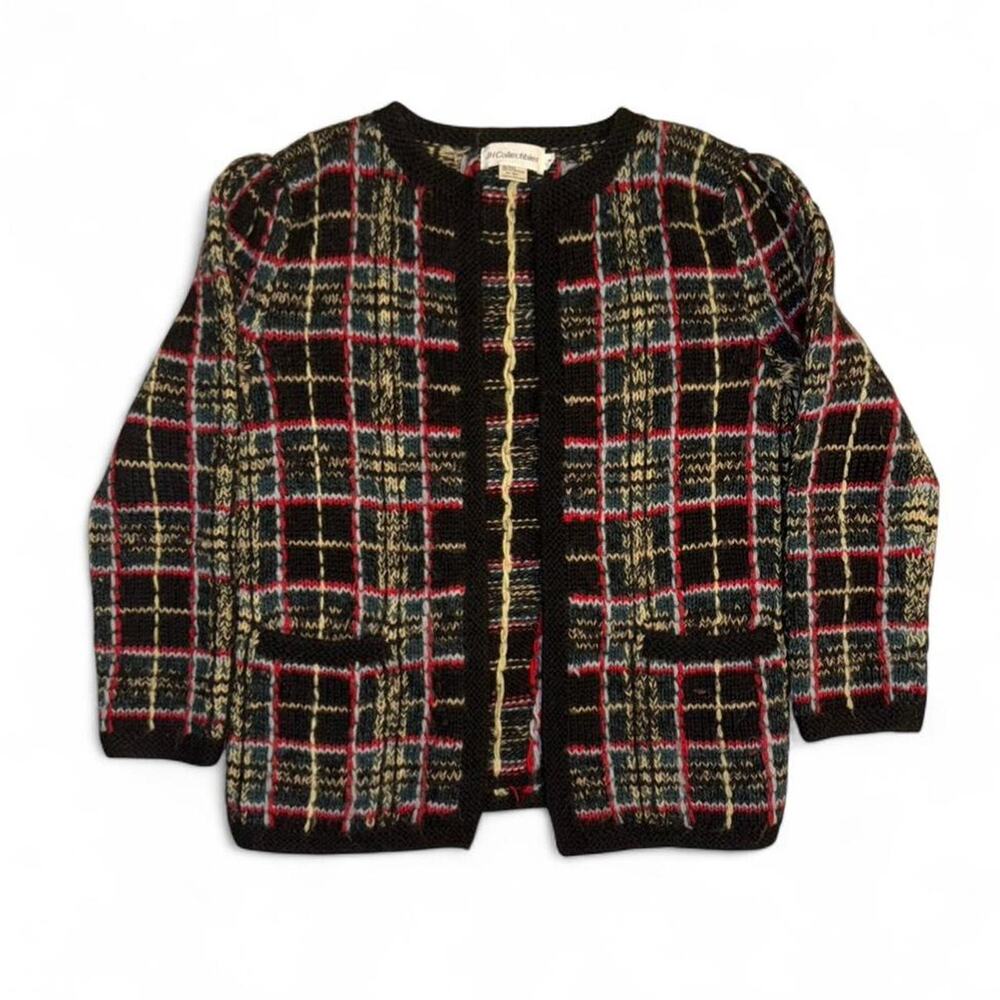 rare vtg preppy chic academia 90s wool mohair plaid spring